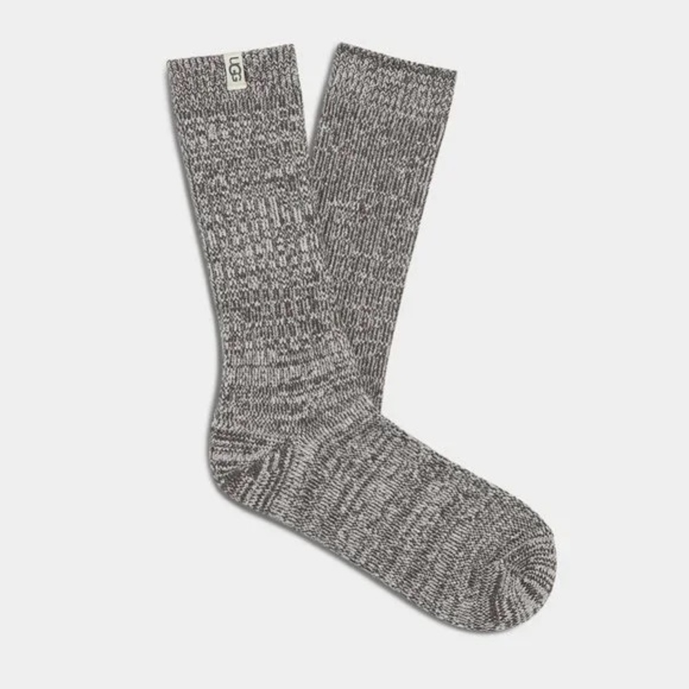 UGG RIB KNIT SLOUCH CREW SOCKS IN NIGHTFALL GRAY WOMENS ONE SIZE NWT - Picture 4 of 16